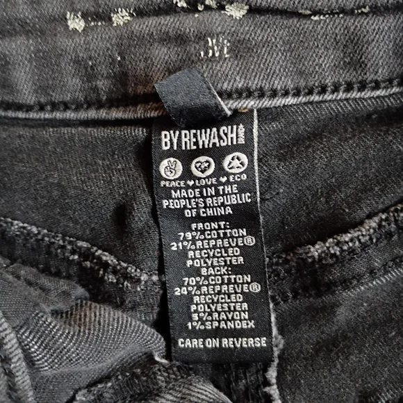 By Rewash Charcoal Jean Shorts Size 00/23 - Picture 6 of 7